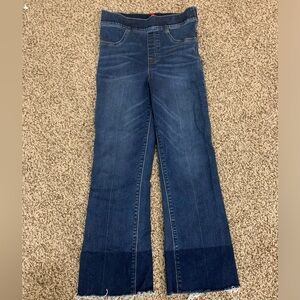SPANX kick flare pull on shaping jeans.